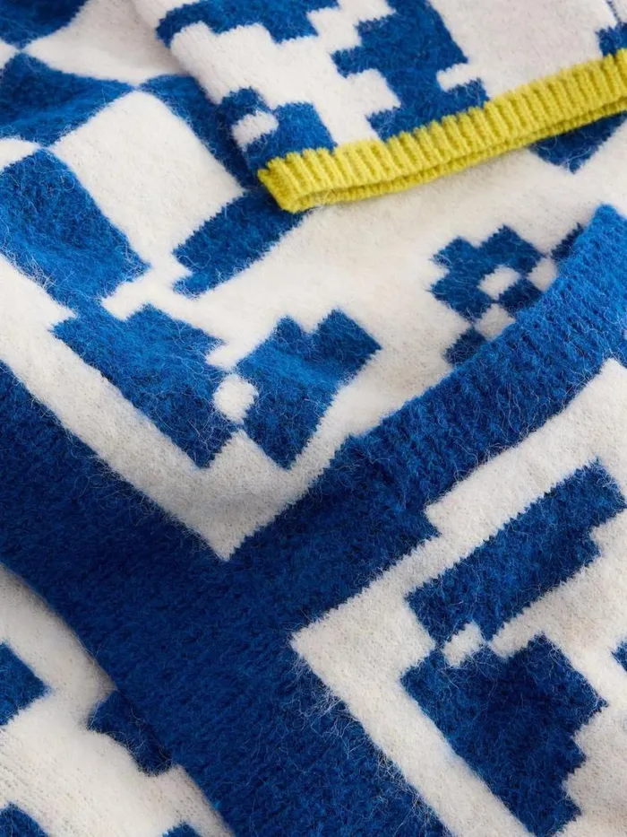 White Stuff Knitwear GEO MIX CARDI Blue Multi 8211 Women White Stuff Knitwear GEO MIX CARDI Blue Multi 8211 Women