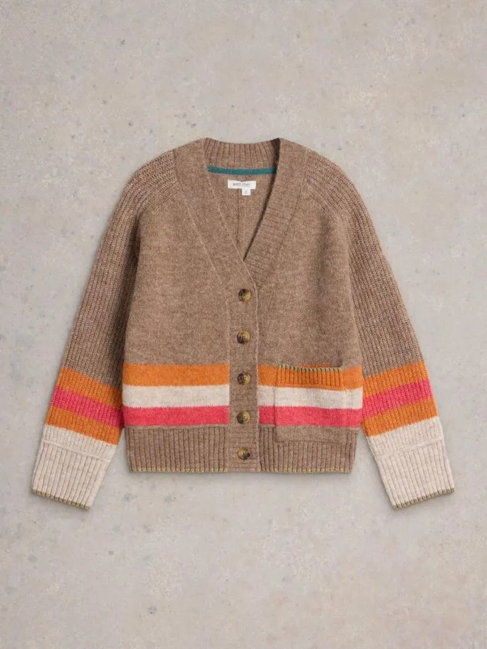 White Stuff Knitwear JUDI STRIPE CARDI Natural Multi 8211 Women White Stuff Knitwear JUDI STRIPE CARDI Natural Multi 8211 Women