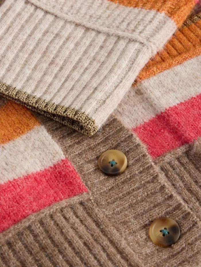 White Stuff Knitwear JUDI STRIPE CARDI Natural Multi 8211 Women White Stuff Knitwear JUDI STRIPE CARDI Natural Multi 8211 Women