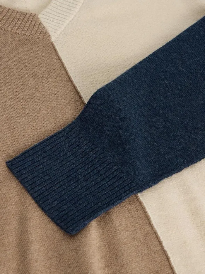 White Stuff Knitwear MAGGIE V NECK JUMPER Natural Multi 8211 Women