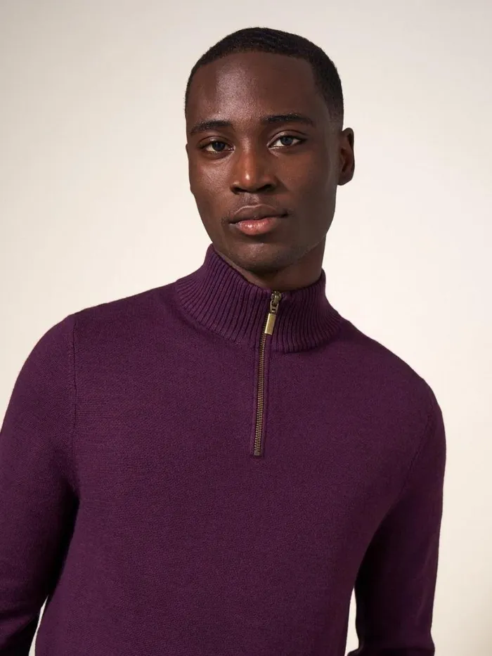 White Stuff Knitwear Newport Wool Merino Jumper Mid Plum 8211 Men