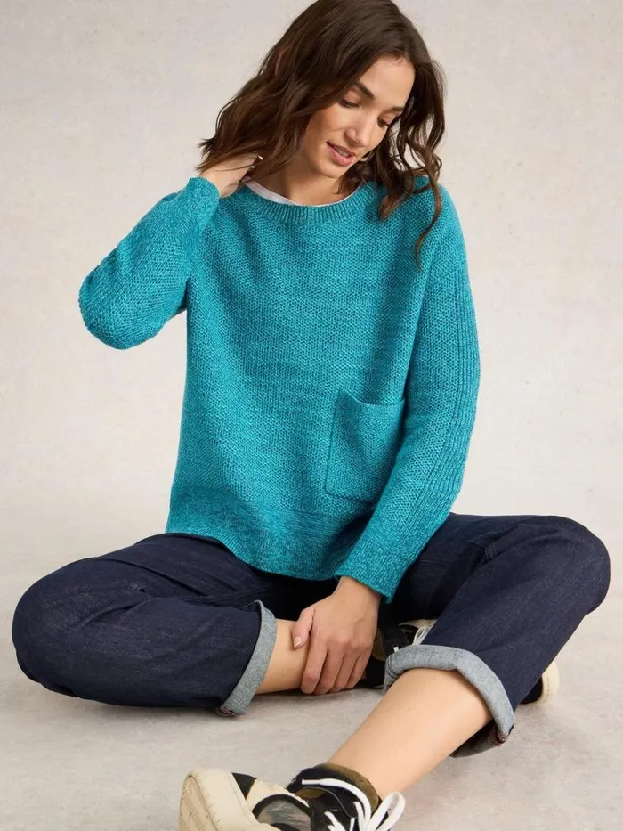 White Stuff Knitwear NORTHBANK JUMPER Teal Multi 8211 Women