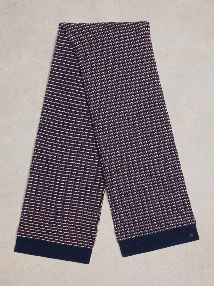 White Stuff Scarves Tuck Stitch Knit Scarf Navy Multi 8211 Men White Stuff Scarves Tuck Stitch Knit Scarf Navy Multi 8211 Men