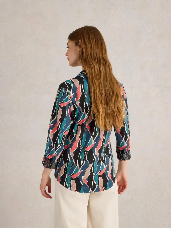 White Stuff Shirts and Blouses ANNIE COLLARED JERSEY SHIRT Navy Print 8211 Women White Stuff Shirts and Blouses ANNIE COLLARED JERSEY SHIRT Navy Print 8211 Women