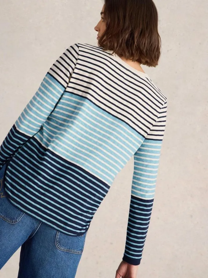 White Stuff Shirts and Blouses CREW NECK CLARA TEE Blue Multi 8211 Women White Stuff Shirts and Blouses CREW NECK CLARA TEE Blue Multi 8211 Women