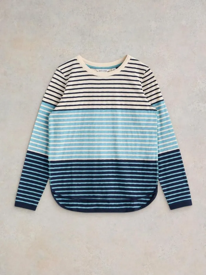 White Stuff Shirts and Blouses CREW NECK CLARA TEE Blue Multi 8211 Women White Stuff Shirts and Blouses CREW NECK CLARA TEE Blue Multi 8211 Women