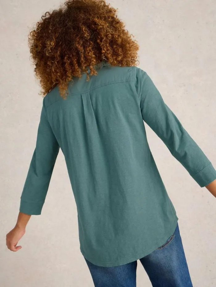 White Stuff Shirts and Blouses MISSY LONGLINE MIX SHIRT Dusty Green 8211 Women