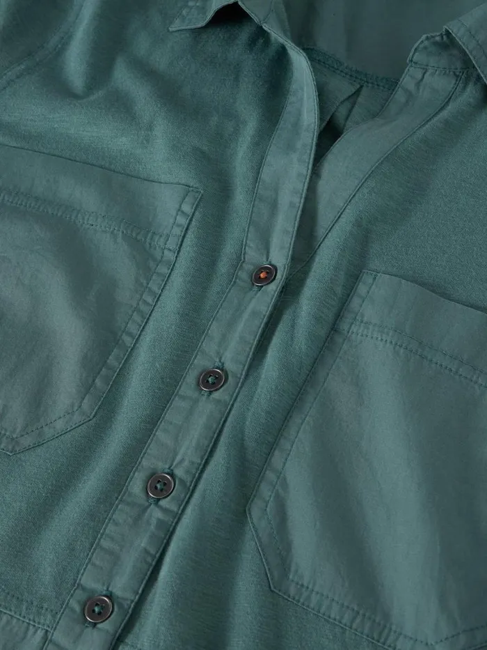 White Stuff Shirts and Blouses MISSY LONGLINE MIX SHIRT Dusty Green 8211 Women