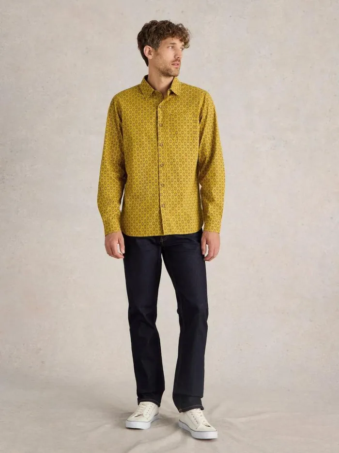 White Stuff Shirts Tile Printed Shirt Yellow Multi 8211 Men