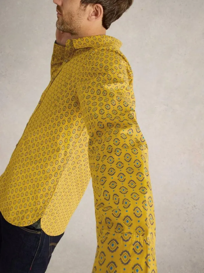 White Stuff Shirts Tile Printed Shirt Yellow Multi 8211 Men White Stuff Shirts Tile Printed Shirt Yellow Multi 8211 Men