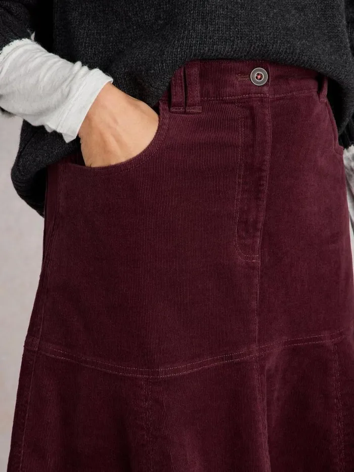 White Stuff Skirts Quinn Organic Cord Midi Skirt Dk Plum 8211 Women