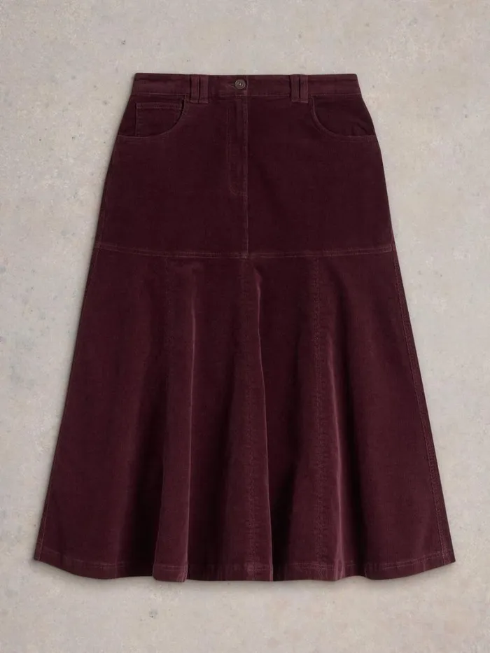 White Stuff Skirts Quinn Organic Cord Midi Skirt Dk Plum 8211 Women