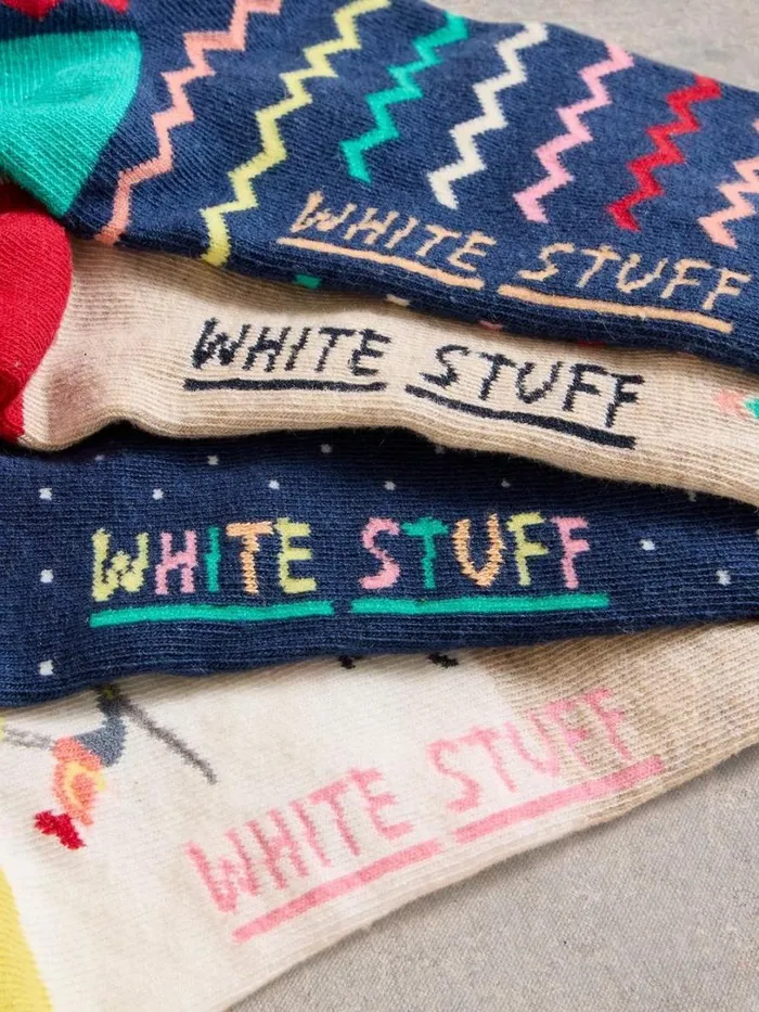 White Stuff Socks Christmas Ankle Socks 4 Pack Navy Multi 8211 Women