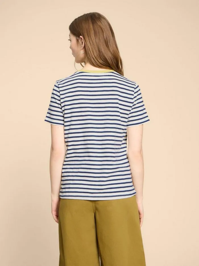 White Stuff Tops and Tees ABBIE STRIPE CREW NECK TEE White Multi 8211 Women White Stuff Tops and Tees ABBIE STRIPE CREW NECK TEE White Multi 8211 Women