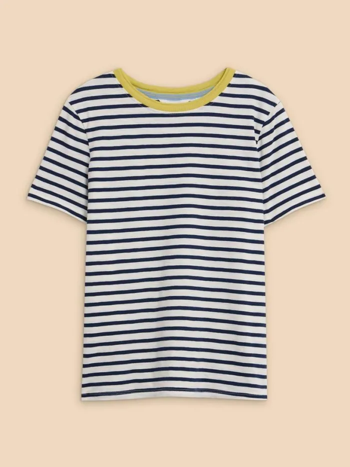 White Stuff Tops and Tees ABBIE STRIPE CREW NECK TEE White Multi 8211 Women White Stuff Tops and Tees ABBIE STRIPE CREW NECK TEE White Multi 8211 Women