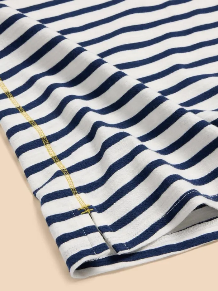 White Stuff Tops and Tees ABBIE STRIPE CREW NECK TEE White Multi 8211 Women White Stuff Tops and Tees ABBIE STRIPE CREW NECK TEE White Multi 8211 Women