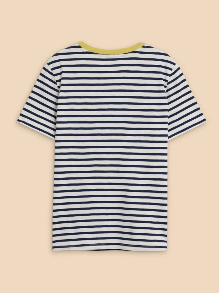 White Stuff Tops and Tees ABBIE STRIPE CREW NECK TEE White Multi 8211 Women White Stuff Tops and Tees ABBIE STRIPE CREW NECK TEE White Multi 8211 Women