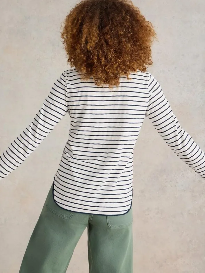 White Stuff Tops and Tees CLARA LONG SLEEVE TEE Natural Print 8211 Women