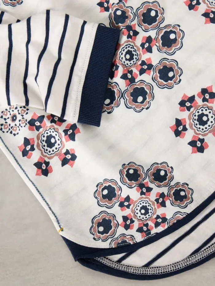 White Stuff Tops and Tees CLARA LONG SLEEVE TEE Natural Print 8211 Women