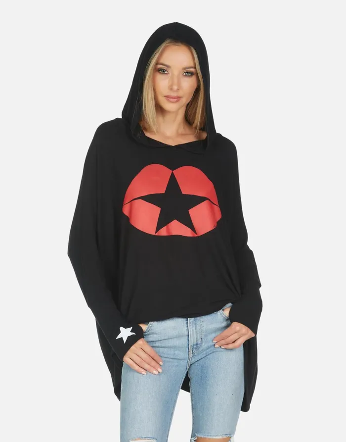 Wilma Star Kiss Black Women039s Lauren Moshi Hoodies