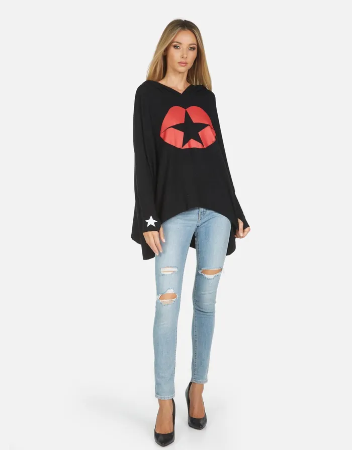 Wilma Star Kiss Black Women039s Lauren Moshi Hoodies