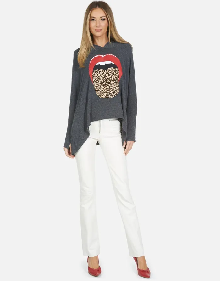Wilma X Leopard Tongue Black Women039s Lauren Moshi Hoodies