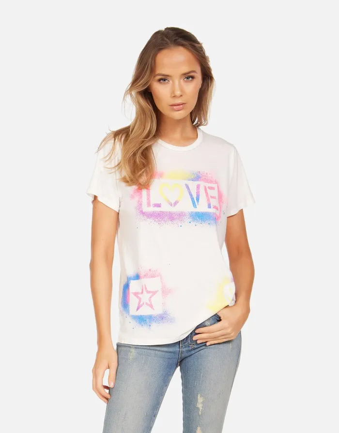 Wolf Graffiti Love Milk Women039s Lauren Moshi Short Sleeve