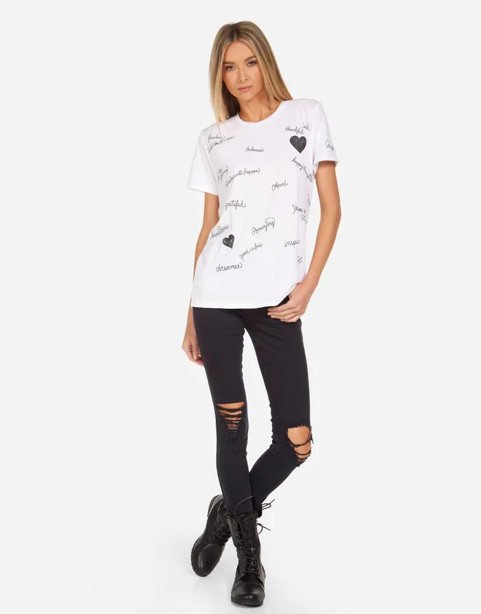 Wolf Happy Thoughts White Women039s Lauren Moshi Short Sleeve