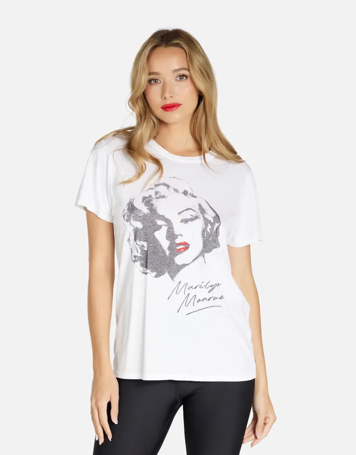 Wolf Vintage Marilyn Monroe White Women039s Lauren Moshi Short Sleeve