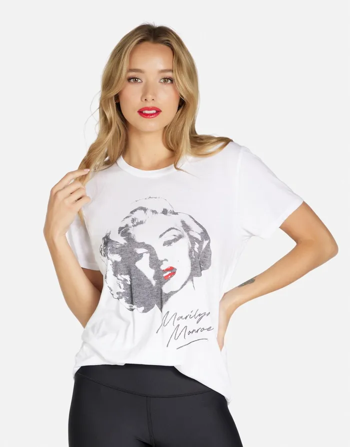Wolf Vintage Marilyn Monroe White Women039s Lauren Moshi Short Sleeve