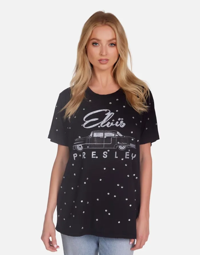 Wolf X Elvis Presley Cadillac Black Women039s Lauren Moshi Short Sleeve