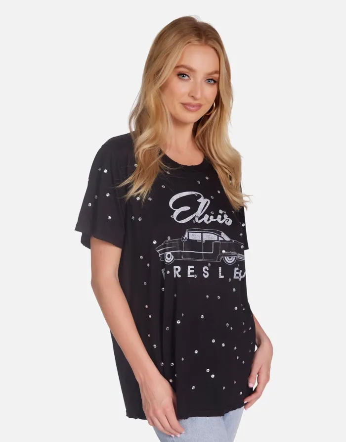 Wolf X Elvis Presley Cadillac Black Women039s Lauren Moshi Short Sleeve