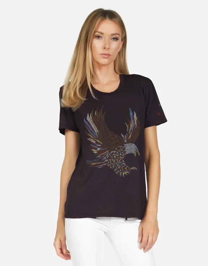 Wolf X Vintage Eagle Onyx Women039s Lauren Moshi Short Sleeve