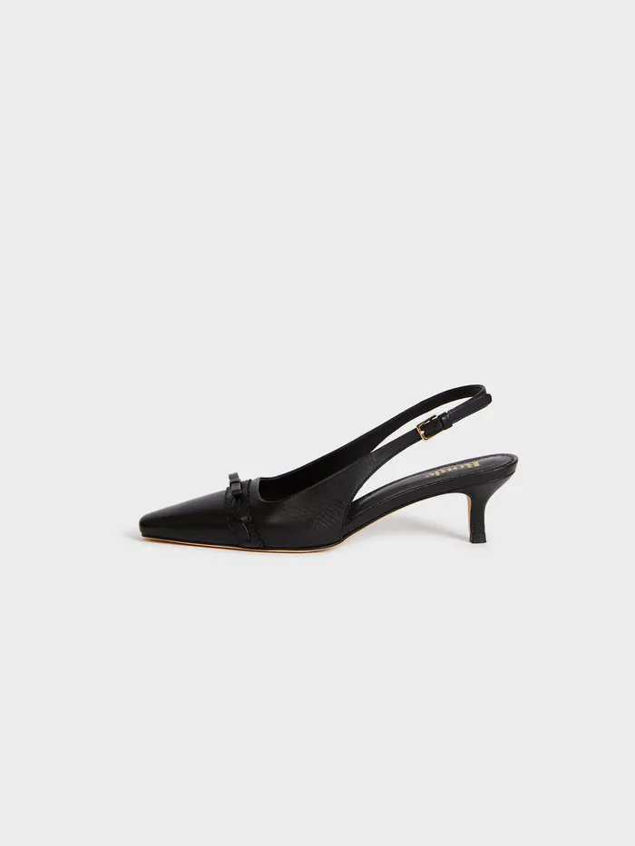 Women Abelia Escarpins Cuir Noir Shoes Rouje