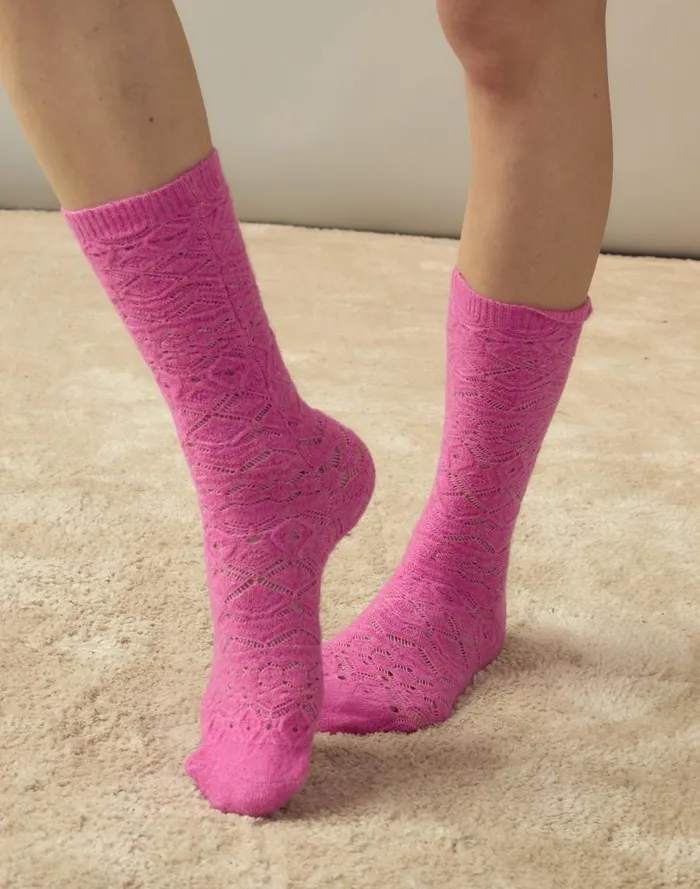 Women ACCESSORIES Cynthia Rowley Crochet Wool Socks