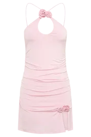 Women Adeline Rose Halter Mini Dress 8211 Baby Pink Babypink Meshki Mini Dresses