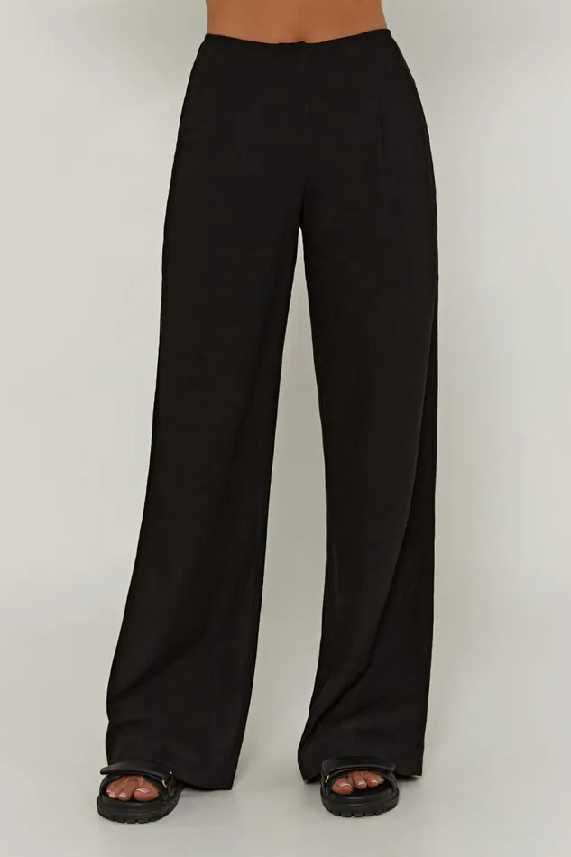 Women Adina Linen Pant 8211 Black Black Meshki Pants