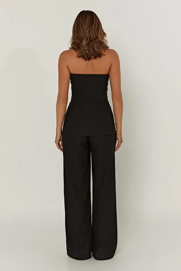 Women Adina Linen Pant 8211 Black Black Meshki Pants