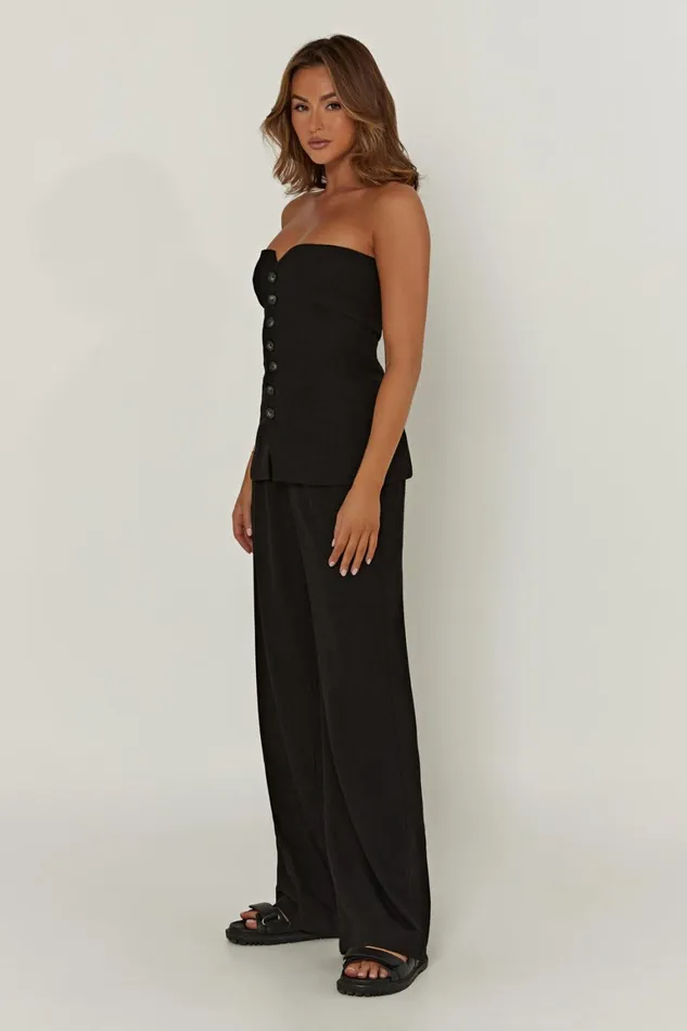 Women Adina Linen Pant 8211 Black Black Meshki Pants