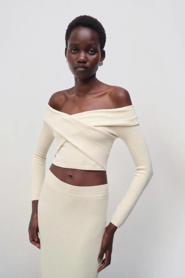 Women Aiden Top Natural White Jonathan Simkhai Knitwear