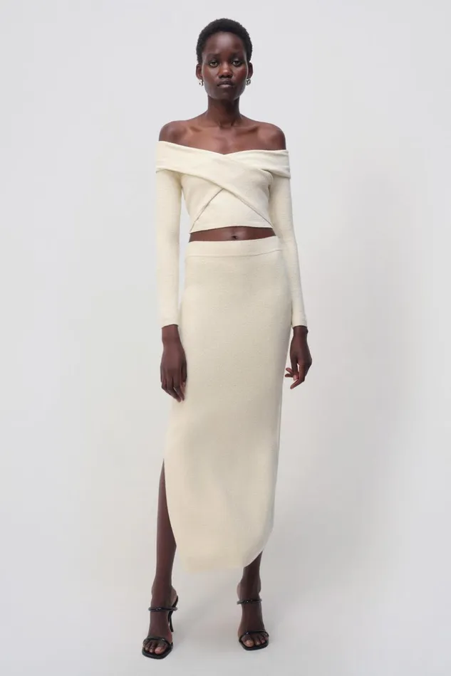 Women Aiden Top Natural White Jonathan Simkhai Knitwear