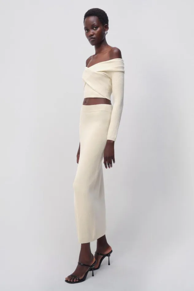Women Aiden Top Natural White Jonathan Simkhai Knitwear
