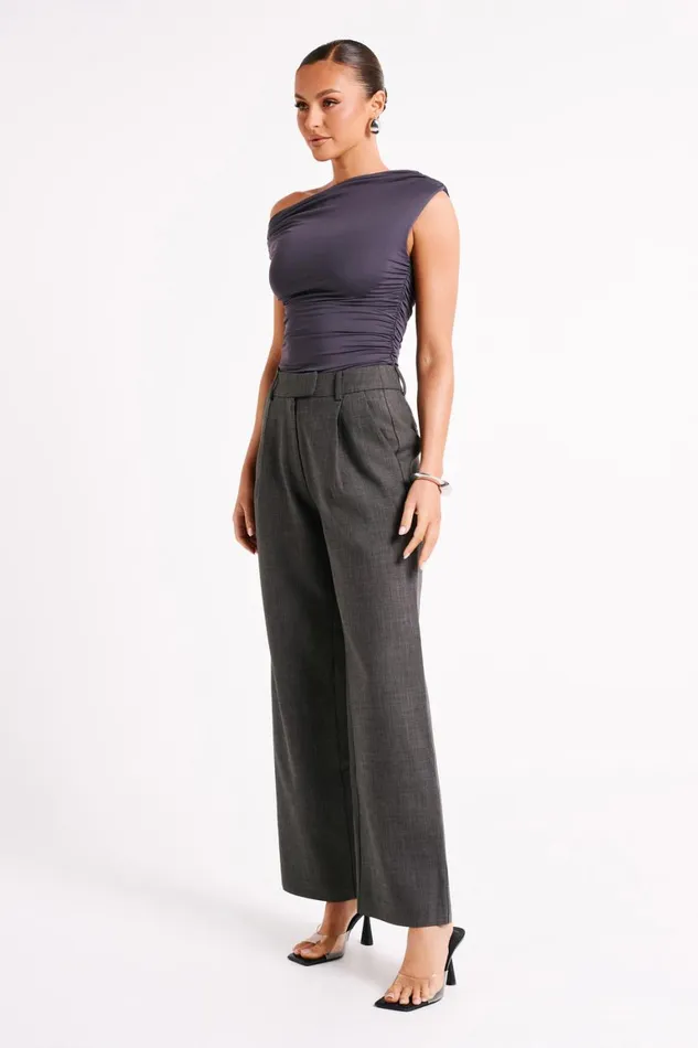 Women Alayna Recycled Nylon Ruched Top 8211 Charcoal Charcoal Meshki Sleeveless Tops
