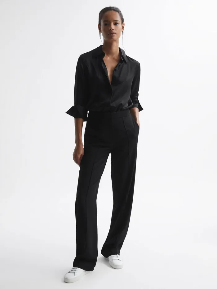 Women Aleah Pull On Trousers Black Reiss Trousers