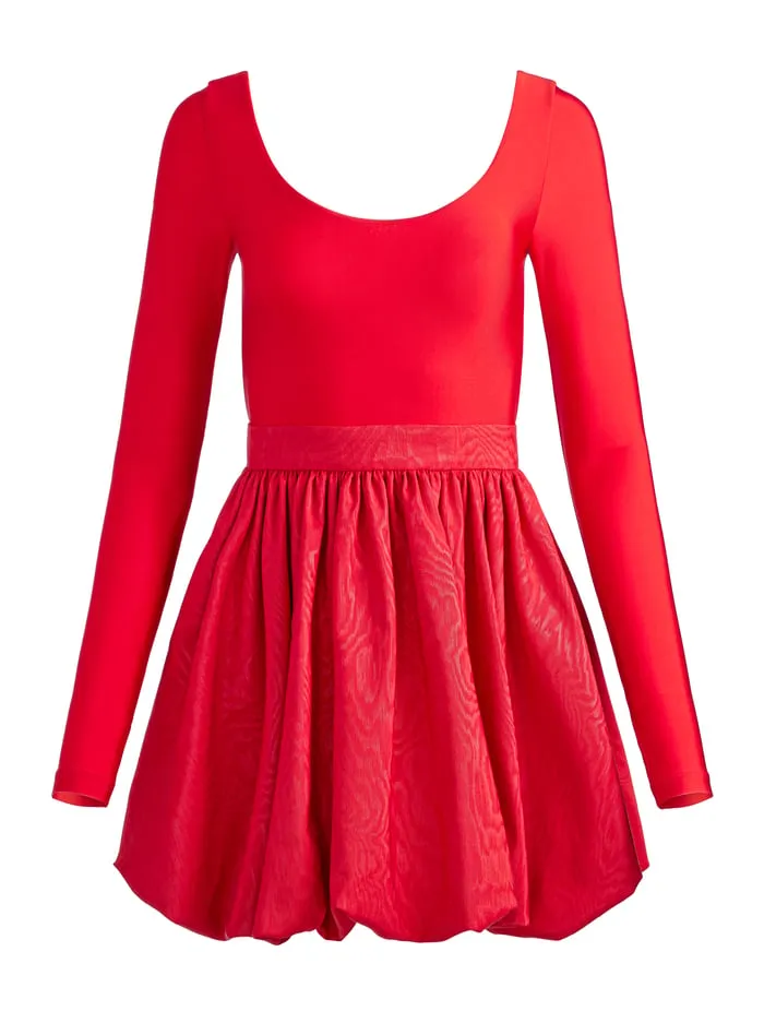 Women Alice Olivia Dresses Chara Bubble Hem Dress Bright Ruby