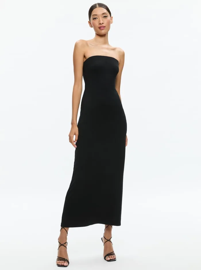 Women Alice Olivia Dresses Delora Strapless Maxi Dress Black