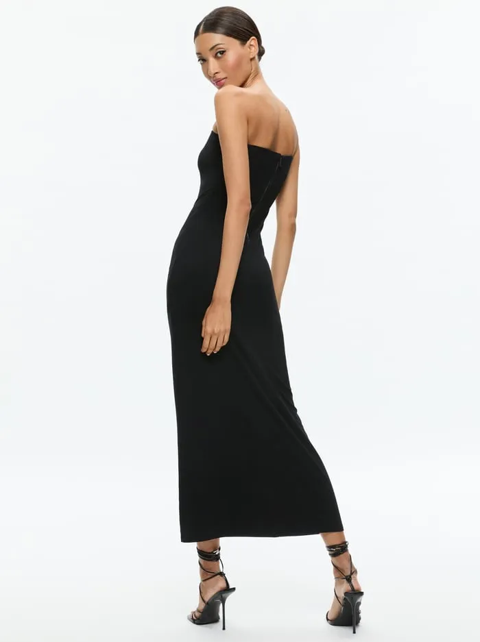 Women Alice Olivia Dresses Delora Strapless Maxi Dress Black
