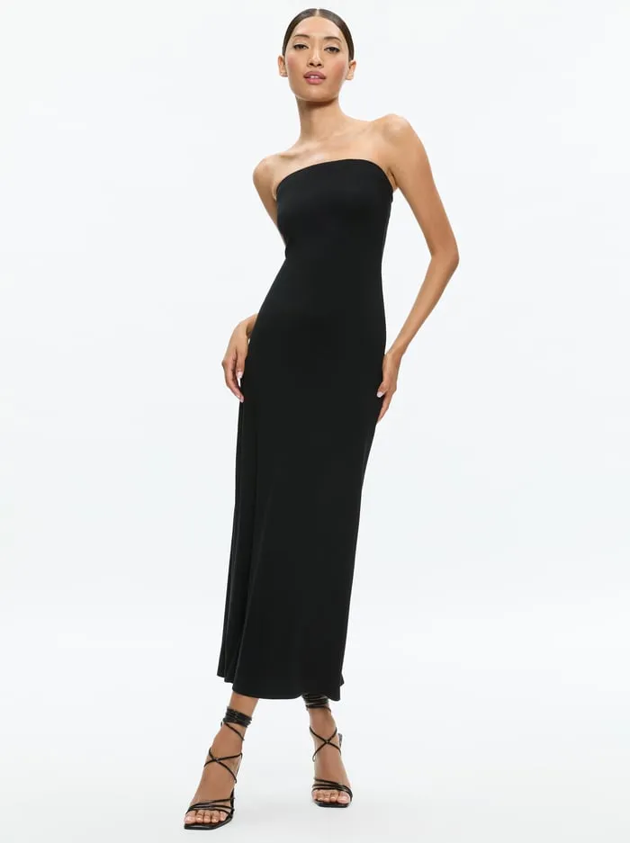 Women Alice Olivia Dresses Delora Strapless Maxi Dress Black
