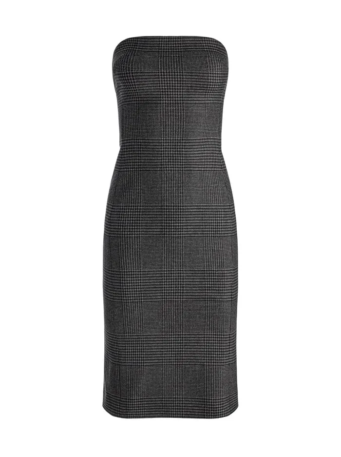 Women Alice Olivia Dresses Kelly Midi Dress Charcoal Grey Melange