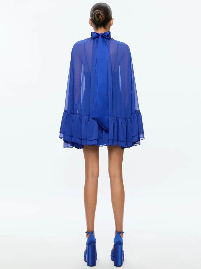 Women Alice Olivia Dresses Zenon Cape Mini Dress Royal